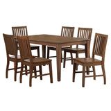 Sunset Trading Simply Brook 7 Piece 60 Rectangular Table Dining Set| 6 Chairs | Amish Brown | Seats 7