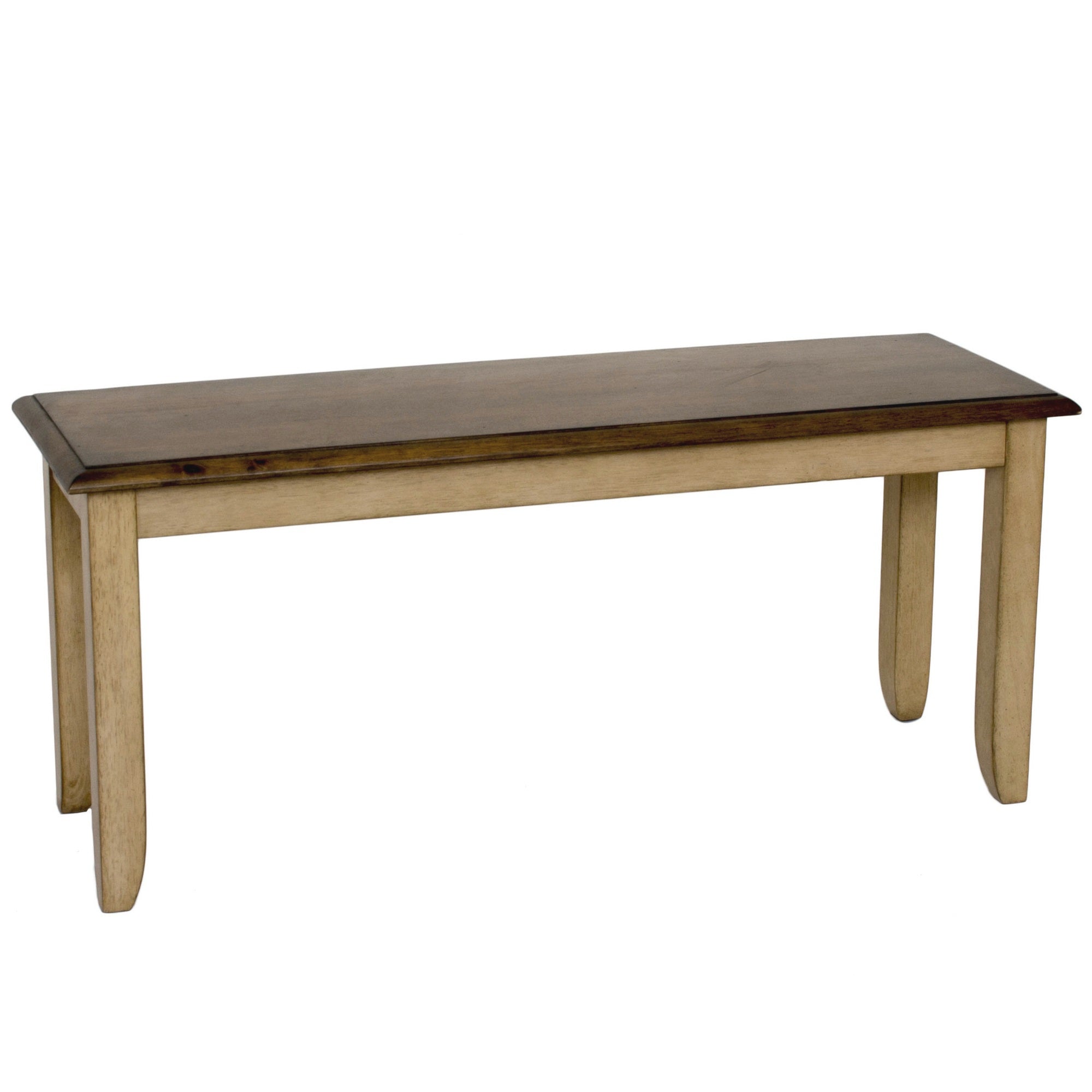 Sunset Trading Brook 42 Dining Bench | Two Tone Light Brown Wood