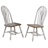 Sunset Trading Country Grove Keyhole Dining Chair | Distressed Gray And Brown Wood | Set Of 2