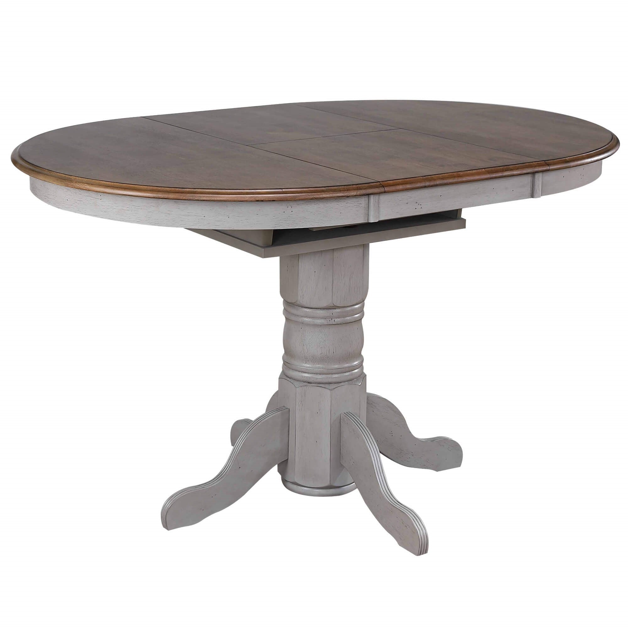 Sunset Trading Country Grove 42 Round To 60 Oval Extendable Pub Table | Counter Height Dining | Distressed Gray And Brown Wo
