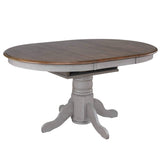 Sunset Trading Country Grove 42 Round To 60 Oval Extendable Dining Table | Distressed Gray And Brown Wood | Seats 6