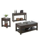 Sunset Tradingshades Of Gray 3 Piece Living Room Table Set With Drawers And Shelves