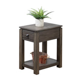 Sunset Trading Shades Of Gray Narrow End Table With Drawer And Shelf