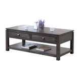 Sunset Trading Shades Of Gray Coffee Table With Drawers And Shelf