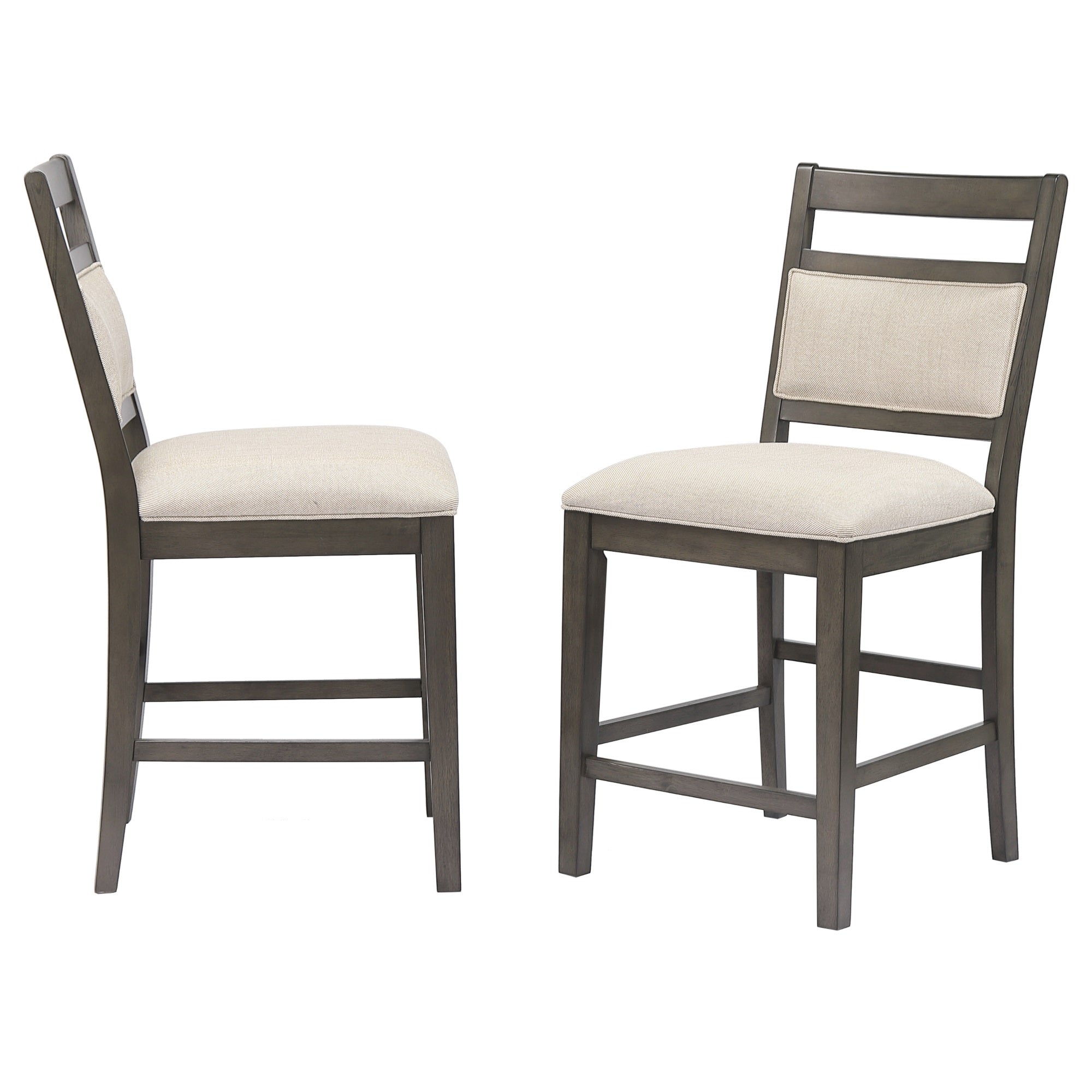 Sunset Trading Shades Of Gray Upholstered Barstool | Fabric Back And Seat | Counter Height Stool