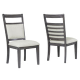 Sunset Trading Shades Of Gray Upholstered Slat Back Dining Chair | Set Of 2