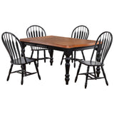 Sunset Trading Black Cherry Selections 5 Piece 72 Rectangular Extendable Dining Set With 4 Comfort Back Chairs | Seats 8