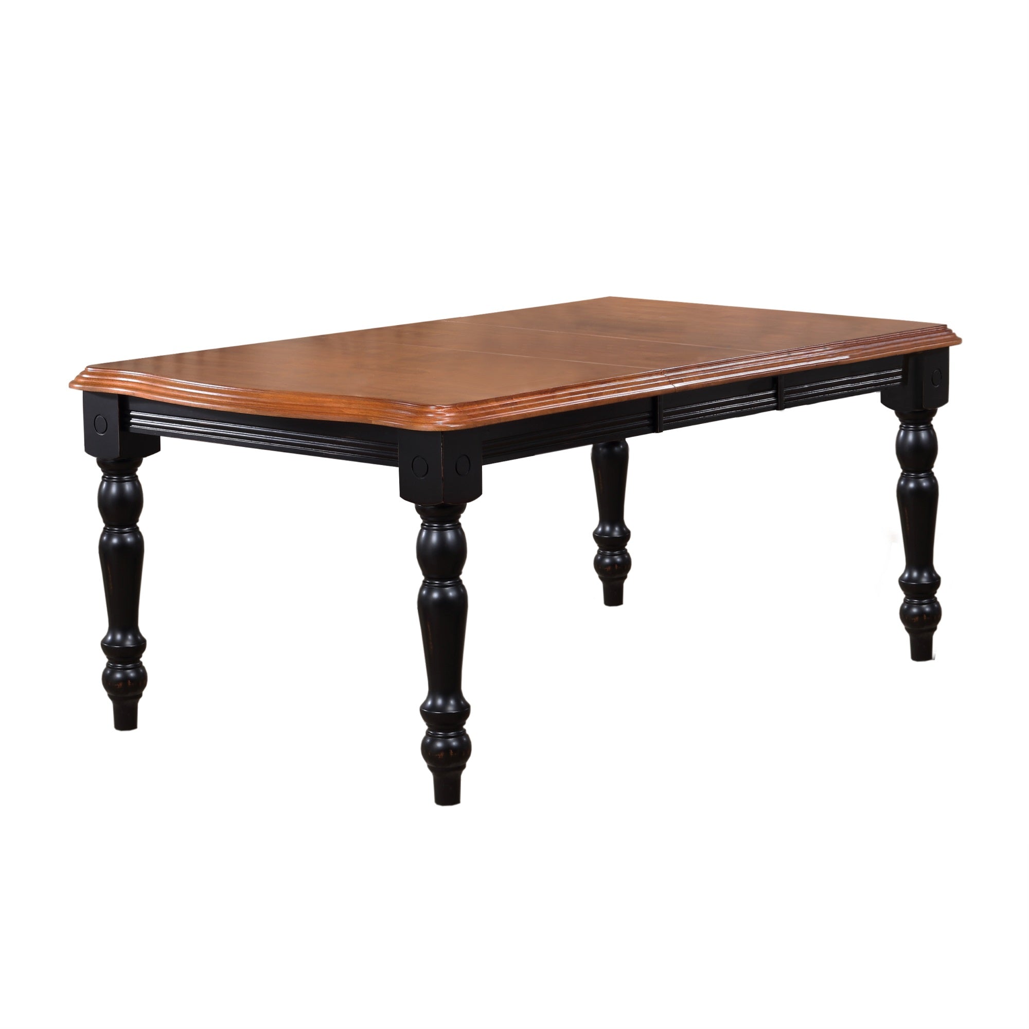 Sunset Trading Black Cherry Selections 72 Rectangular Extendable Dining Table | Antique Black And Cherry | Seats 8