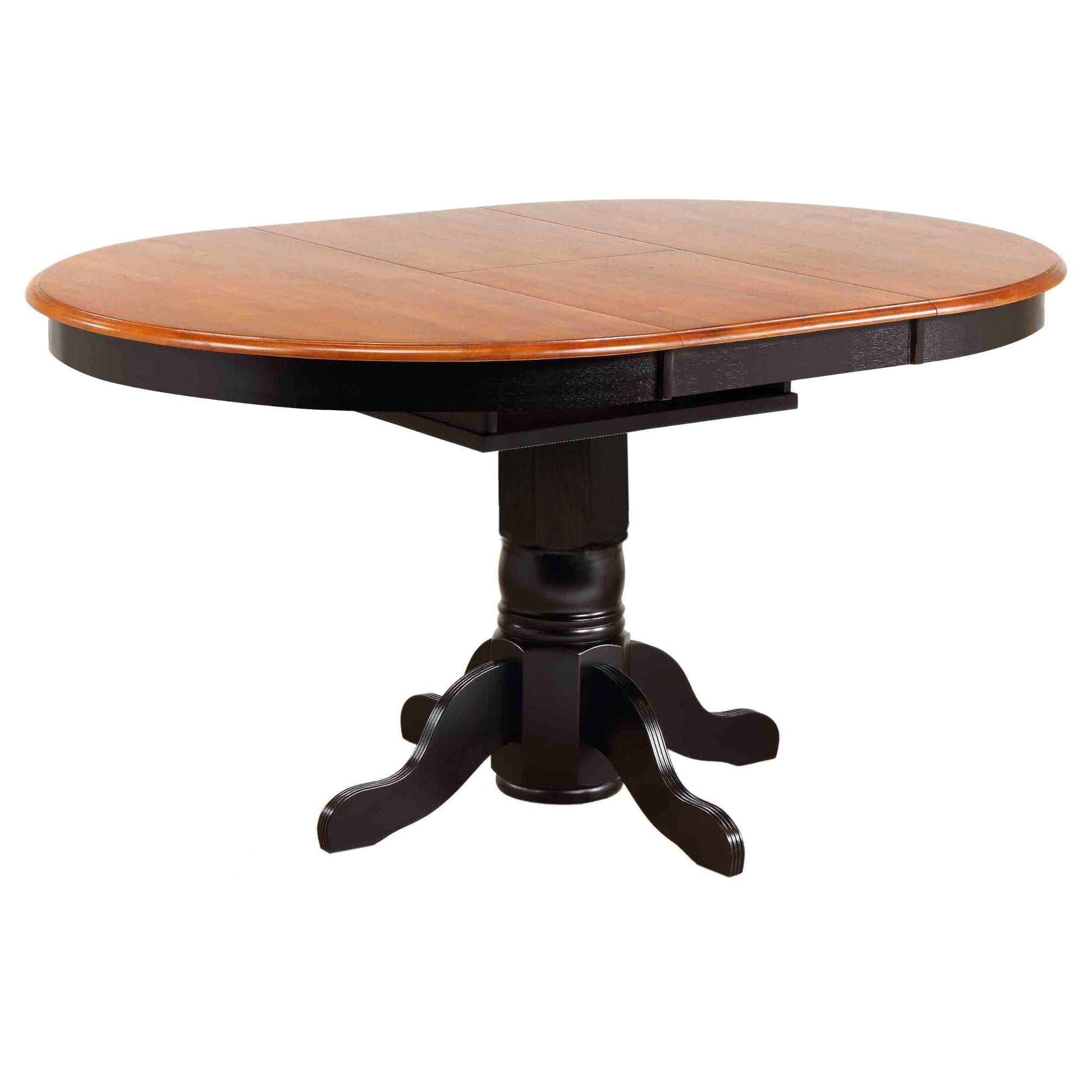 Sunset Trading Black Cherry Selections 66 Oval Pedestal Extendable Butterfly Leaf Pub Table | Antique Black And Cherry| Counte