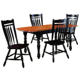Sunset Trading Black Cherry Selections 5 Piece 72 Rectangular Drop Leaf Extendable Dining Table Set With 4 Aspen Chairs | Seat