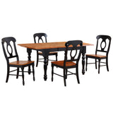 Sunset Trading Black Cherry Selections 5 Piece 72 Rectangular Drop Leaf Extendable Dining Table Set With 4 Napoleon Chairs | S