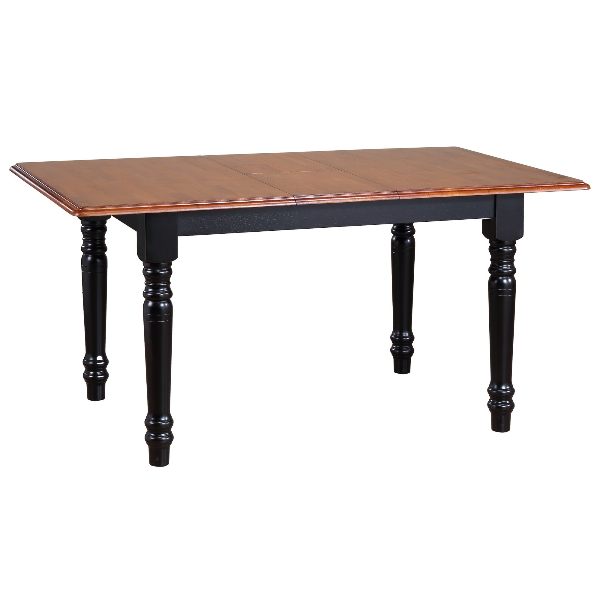 Sunset Trading Black Cherry Selections 60 Rectangular Extendable Butterfly Leaf Dining Table | Antique Black With Cherry | Sea