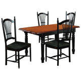 Sunset Trading Black Cherry Selections 5 Piece 60 Rectangular Extendable Dining Set With 4 Allenridge Chairs | Butterfly Leaf