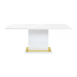 Dn01258 Dining Table - White High Gloss Finish, Gaines (1Set/2Ctn)