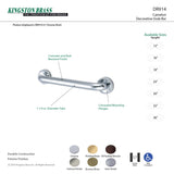 Kingston Brass Dr914367 Camelon 36 Decorative Grab Bar, Brushed Brass