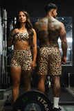 Women's High-Waisted Seamless Front Compression Training Shorts | Loaded Leopard