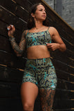 Women's High-Waisted Seamless Front Compression Training Shorts | Lethal Venom