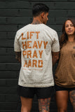Lift Heavy. Pray Hard. Cream Leopard - Tee
