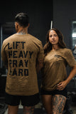 Lift Heavy. Pray Hard. Chestnut Leopard - Tee