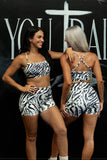 Women's High-Waisted Seamless Front Compression Training Shorts | Zebra Ops