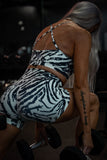 Women's High-Waisted Seamless Front Compression Training Shorts | Zebra Ops