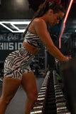 Women's High-Waisted Seamless Front Compression Training Shorts | Zebra Ops