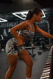 Women's High-Waisted Seamless Front Compression Training Shorts | Zebra Ops