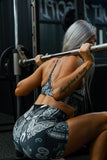 Women's High-Waisted Seamless Front Compression Training Shorts | Pew Pew Paisley