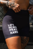 Women's High-Waisted Seamless Front Compression Training Shorts | Lift Heavy. Pray Hard.