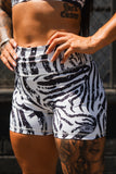Women's High-Waisted Seamless Front Compression Training Shorts | Zebra Ops