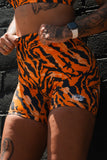 Women's High-Waisted Seamless Front Compression Training Shorts | Tiger Snipe