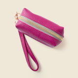 Mini Zipper Bag with Wristlet - Pink