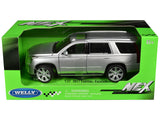 2017 Cadillac Escalade with Sunroof Silver Metallic 1/241/27 Diecast Model Car by Welly
