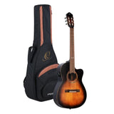 Private Room Distressed Suite Solid Top Slim Neck Acoustic-Electric Nylon Classical Guitar With Bag