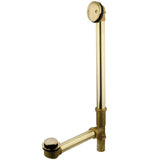 Kingston Brass DTT2182 18 in. Tub Waste and Overflow with Tip Toe Drain, Polished Brass