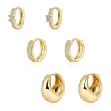 Dainty Huggie Hoop Earrings -3 Pairs