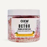 Detox+ Himalayan Epsom Bath Salt Infused with Rosemary and Lemon Essential Oils 1 lb Jar