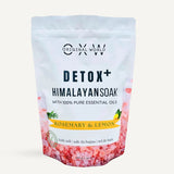 Detox+ Himalayan Epsom Bath Salt Infused with Rosemary and Lemon Essential Oils 2 lbs BPA Free Bag