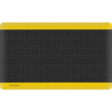 Global Industrial Diamond-Plate Anti Fatigue Mat 9/16 Thick 3W X 16L Black/Yellow Border