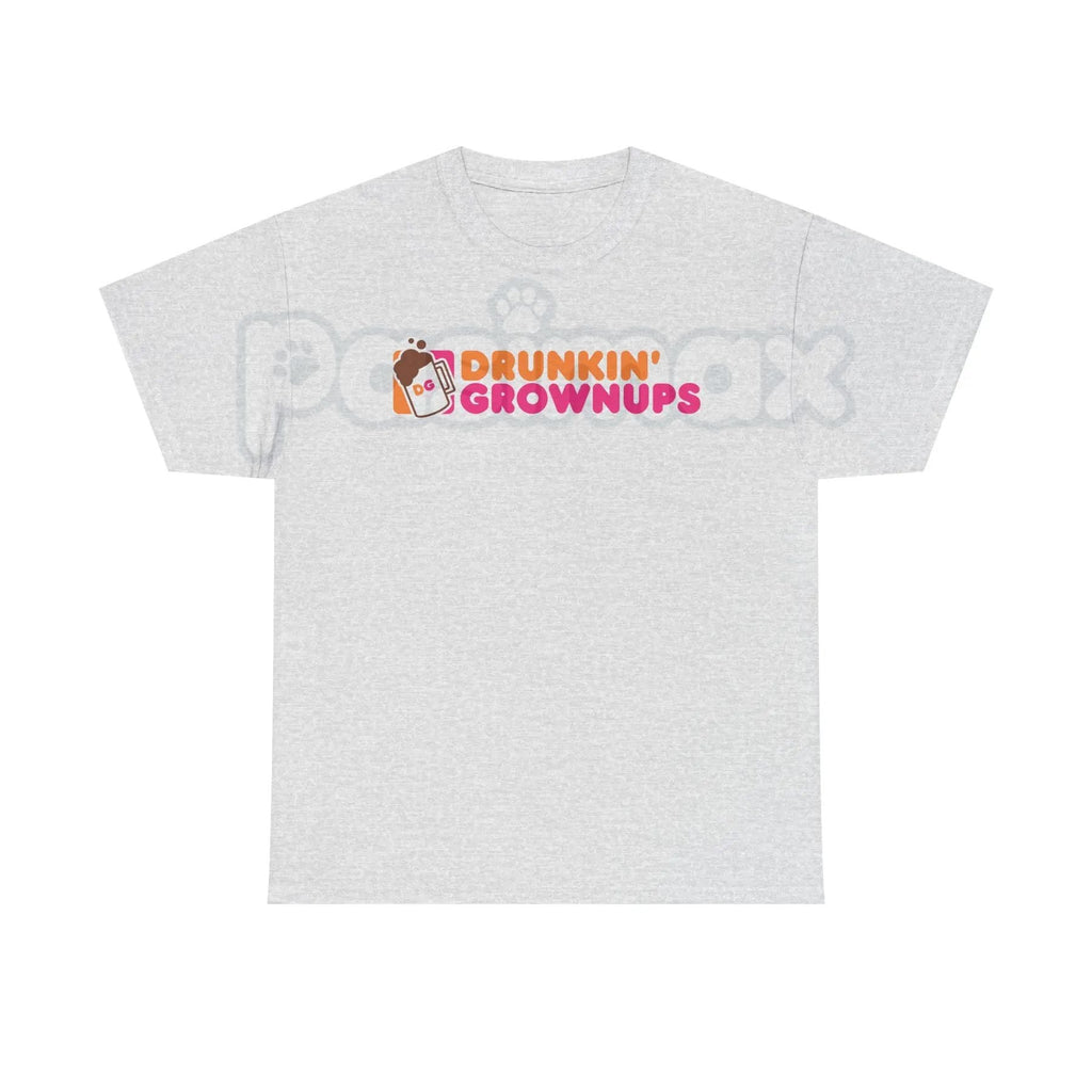 "Drunkin’ Grownups" Sarcastic Drinking T-Shirt - Viral Adult Humor Graphic Tee, Funny Parody Coffee Logo Shirt, Premium Heavyweight Relaxed Fit Top, Party & Brunch Gift for Her & Him, Comedy Slogan Weekend Tee