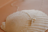 Crucifix & Pearl Necklace in Sterling Silver