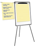 Magnetic Steel Dry-Erase Tripod Presentation Easel With Extension Arms, Black And Silver Aluminum Frame, 29.5 X 42