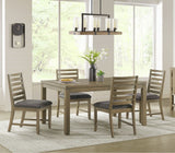Sunset Trading Saunders 5Pc Extendable Dining Table Set | 4 Slat Back Chairs | Brown Acacia Wood