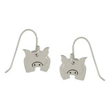 Dancing Pig Sterling Silver Earrings