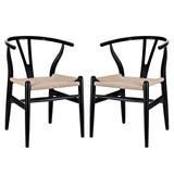 Amish Dining Armchair Set Of 2 - Black