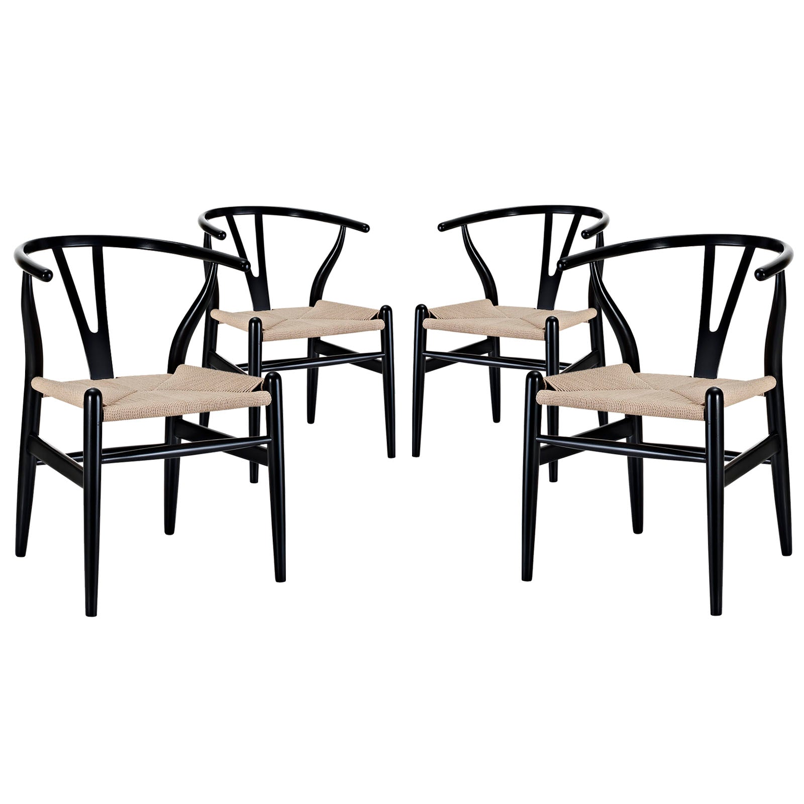 Amish Dining Armchair Set Of 4 - Black