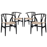 Amish Dining Armchair Set Of 4 - Black