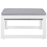 Fortuna Outdoor Patio Ottoman - White Gray