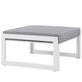 Fortuna Outdoor Patio Ottoman - White Gray