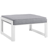 Fortuna Outdoor Patio Ottoman - White Gray
